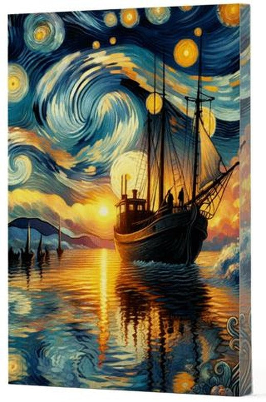 Van Gogh 2 - Gemi Çizgili Yan Boyamalı Defter | Vivago Art