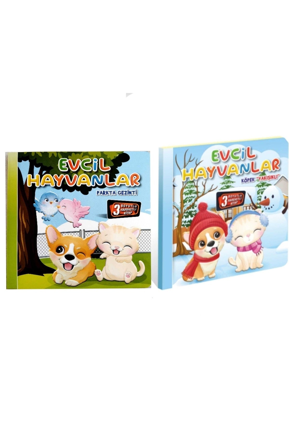 3 Boyutlu Hareketli Kitap Evcil Hayvanlar Serisi 2li Set kitap kapağı