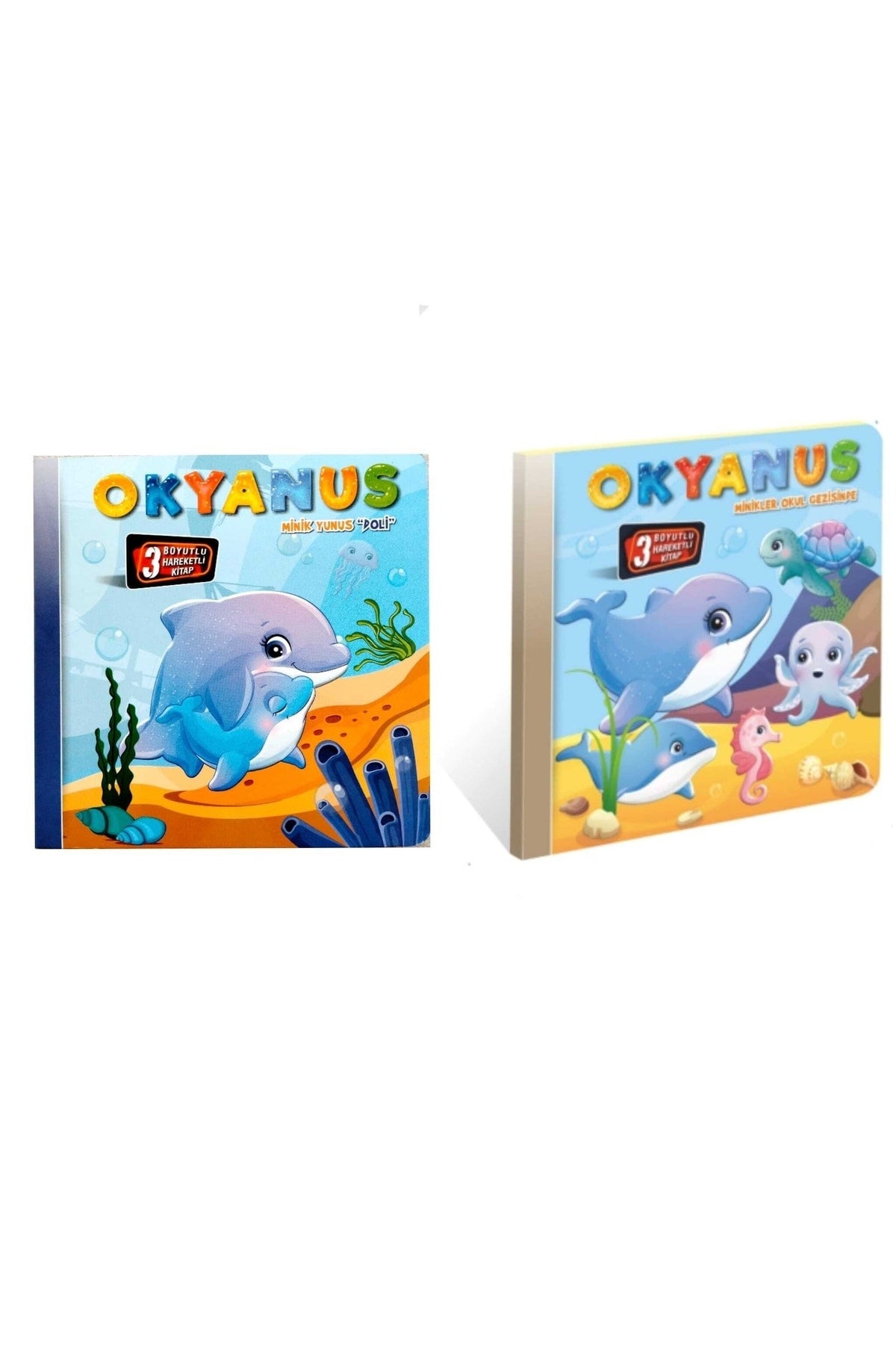 3 Boyutlu Hareketli Kitap Okyanus Serisi 2li Set,pop-up Kitaplar kitap kapağı