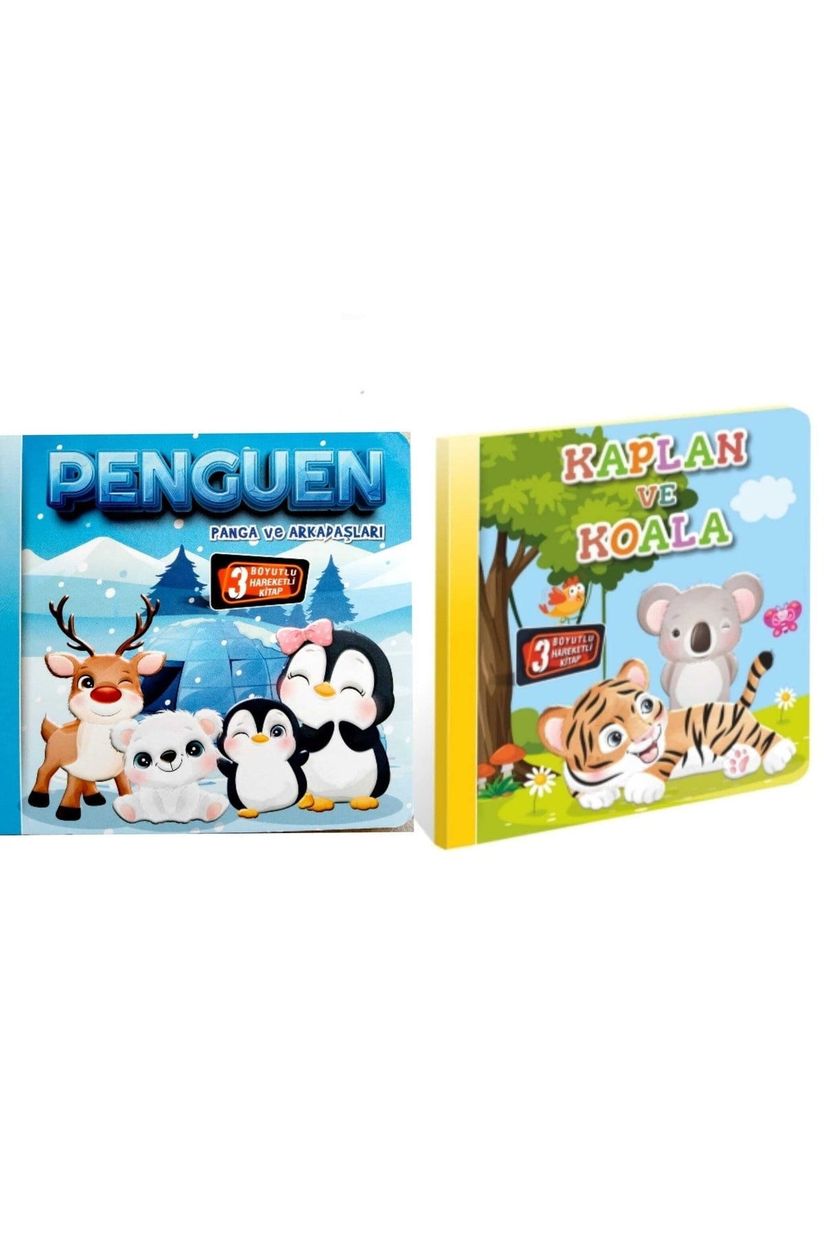 3 Boyutlu Hareketli Kitap Penguen,kaplan Ve Koala 2li Set,pop-up Kitap kitap kapağı