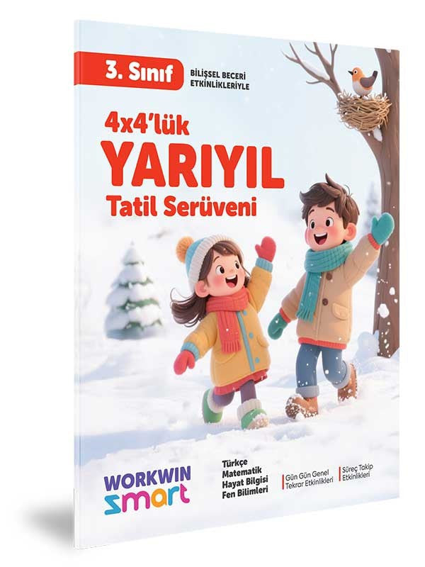 3. Sınıf 4x4’lük Yarıyıl Tatil Serüveni – Bilişsel Etkinlikler 2025 kitap kapağı
