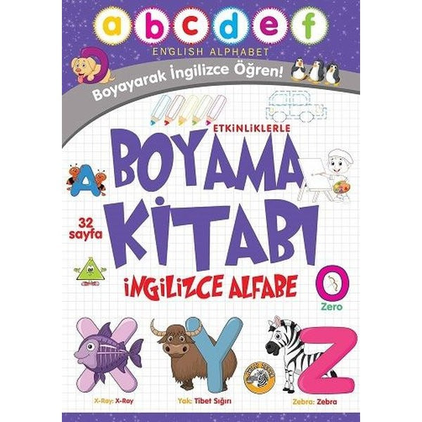 Alfabe - Etkinliklerle Boyama Kitabı İngilizce | Akıllı Zebra (İnce Kapak)