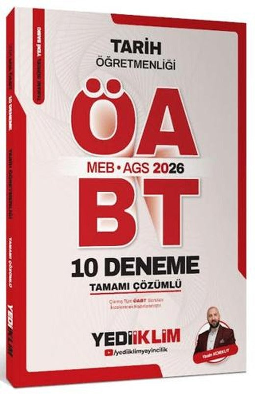 2026 MEB AGS ÖABT Tarih Öğretmenliği Tamamı Çözümlü 10 Deneme | Yediiklim Yayınları (Ciltsiz)