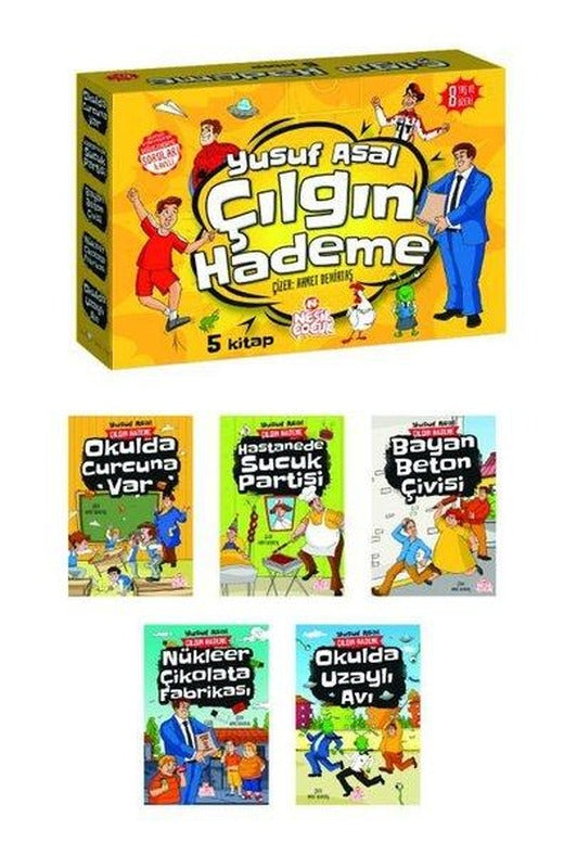 Çılgın Hademe Seti - 5 Kitap Takım+Soru Kitapçığı | Nesil Çocuk Yayınları (İnce Kapak)