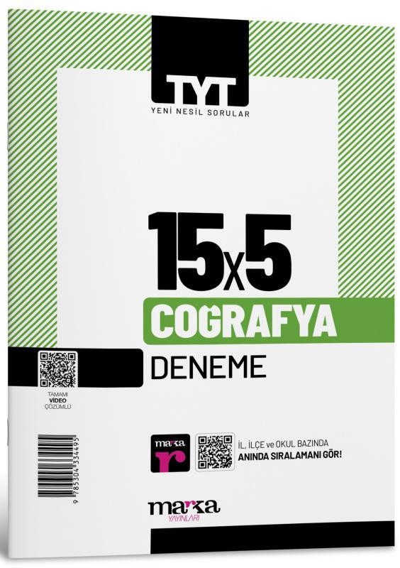 2025 TYT Coğrafya 15 Deneme Tamamı Video Çözümlü | Marka Yayınları (İnce Kapak)
