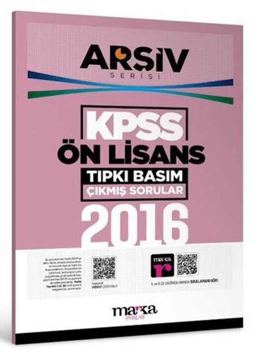 2016 KPSS Ön Lisans Arşiv Serisi Tıpkı Basım Çıkmış Sorular