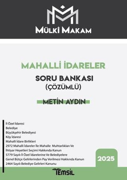 Mülki Makam Mahalli İdareler Çözümlü Soru Bankası | Temsil Kitap (Ciltsiz)