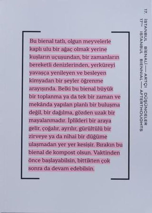 17. İstanbul Bienali - Artçı Düşünceler (Katalog)