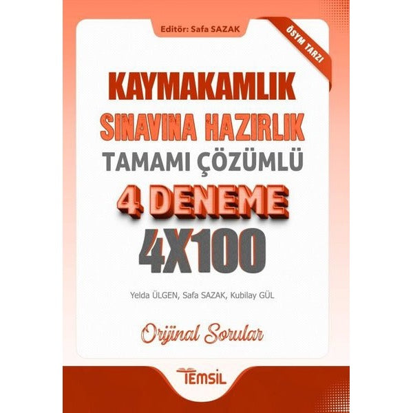 Kaymakamlık Sınavına Hazırlık Tamamı Çözümlü 4 Deneme
