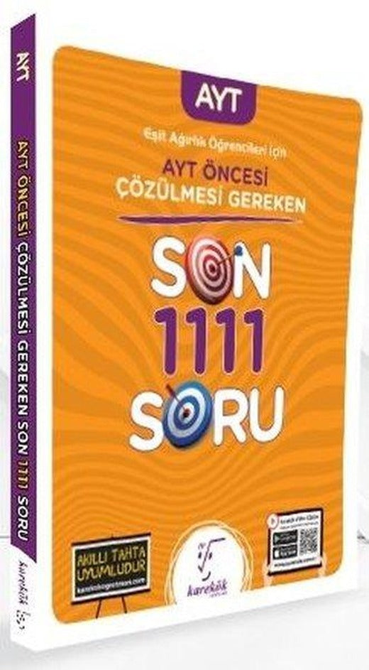 AYT den Önce Çözülmesi Gereken Sonra 1111 Soru(Eşit Ağırlık) | Karekök Eğitim Yayın (İnce Kapak)