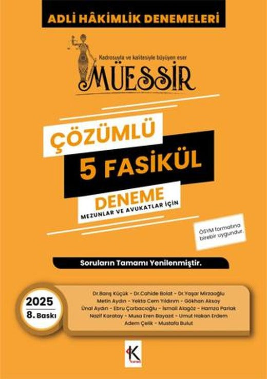 Müessir Adli Hakimlik Denemeleri - 2025 Çözümlü 5 Deneme
