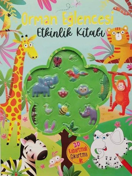 Orman Eğlencesi Etkinlik Kitabı - 3D Kabartmalı Çıkartma İle | Yumurcak Yayınları (İnce Kapak)