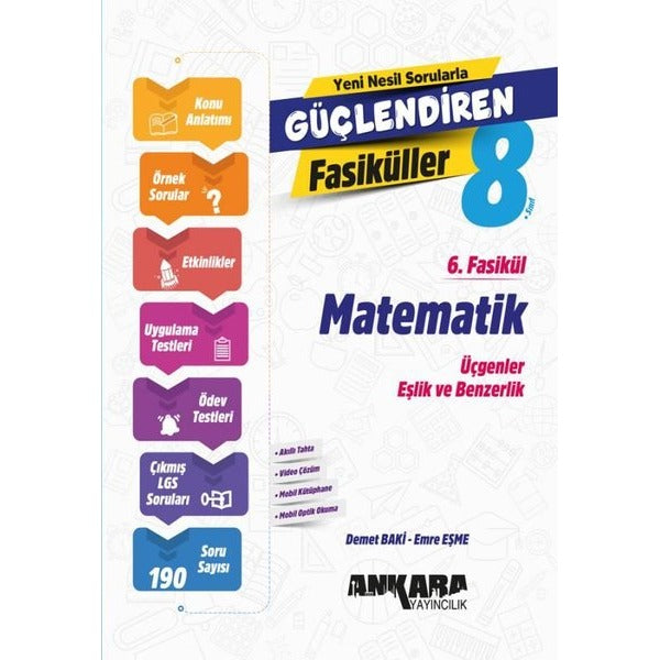 8. Sınıf Matematik Güçlendiren 6. Fasikül | Ankara Yayıncılık (İnce Kapak)
