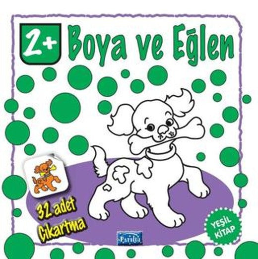 Boya ve Eğlen - Yeşil Kitap - 32 Adet Çıkartma | Parıltı Yayınları (Ciltsiz)