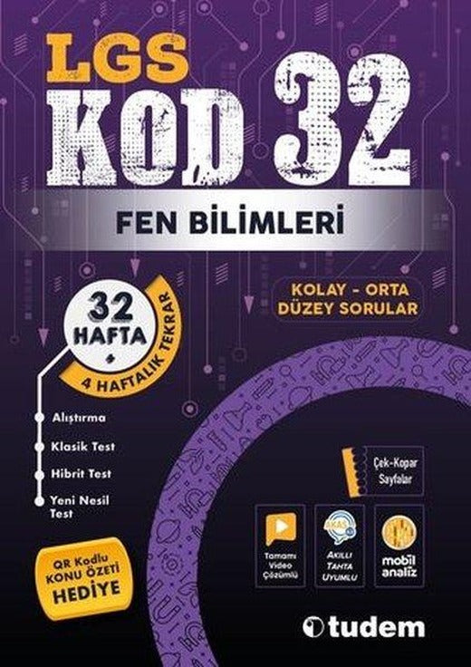 LGS Fen Bilimleri Kod 32 | Tudem Yayınları - Ders Kitapları (İnce Kapak)