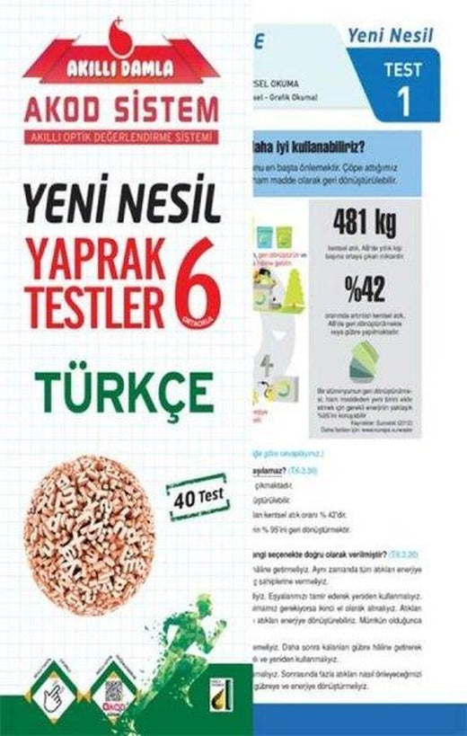 6.Sınıf Türkçe Yeni Nesil Yaprak Testler | Damla Yayınevi (İnce Kapak)