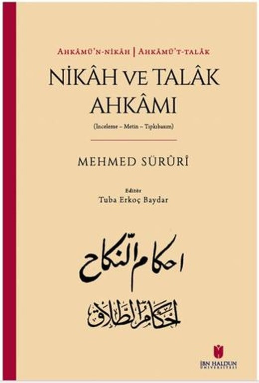 Ahkamü'n-nikah Ahkamü't-talak Nikah ve Talak Ahkamı | İbn Haldun Üniversitesi Yayınları (Ciltsiz)