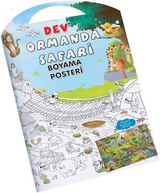Dev Ormanda Safari - Boyama Posteri | 0-6 Yaş Yayınları (İnce Kapak)