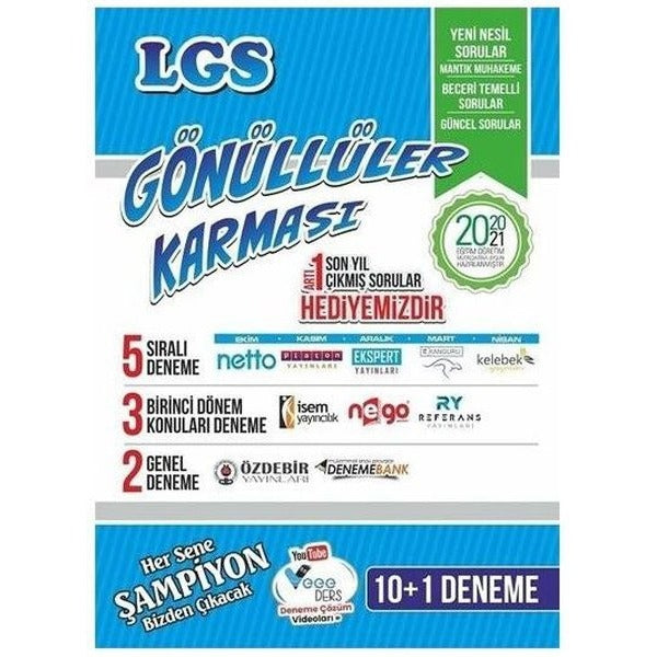 8. Sınıf LGS Gönüllüler Karması 10 + 1 Deneme 2021 | Gönüllüler Karması (İnce Kapak)