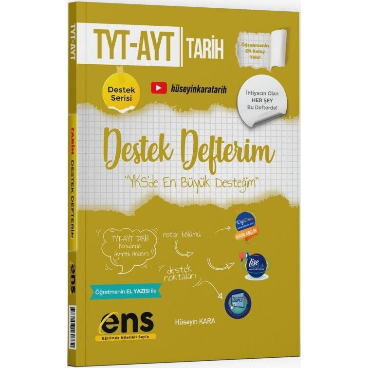 TYT AYT Tarih Destek Defterim | ENS Yayınları (Ciltsiz)