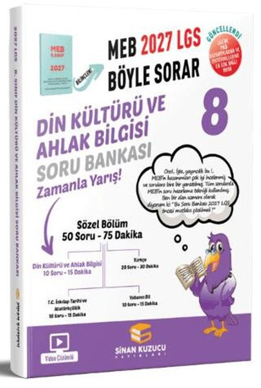 2027 8. Sınıf LGS Din Kültürü ve Ahlak Bilgisi Soru Bankası | Sinan Kuzucu Yayınları (Ciltsiz)