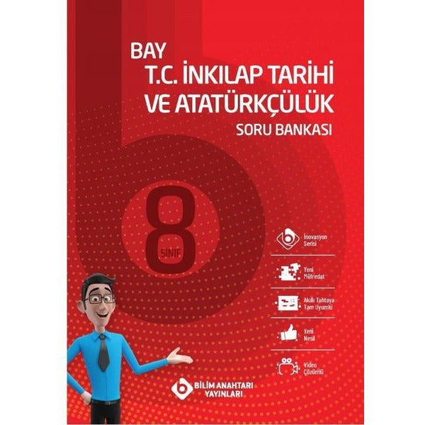 Bay LGS T.C. İnkılap Tarihi ve Atatürkçülük Soru Bankası | Bilim Anahtarı Yayınları (İnce Kapak)