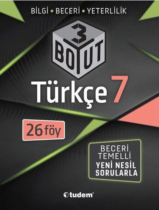 Türkçe 7.Sınıf 3 Boyut | Tudem Yayınları - Ders Kitapları (İnce Kapak)