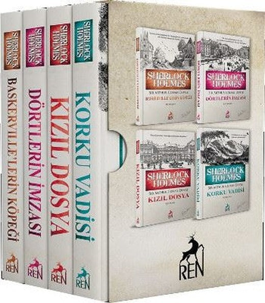 Sherlock Holmes Roman Seti-4 Kitaplık Kutulu Set | Ren Kitap