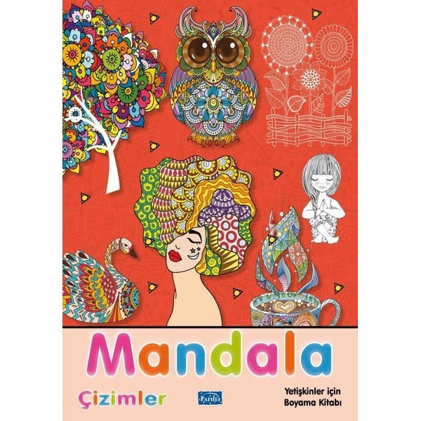 Mandala - Çizimler - Yetişkinler İçin Boyama Kitabı | Parıltı Yayınları