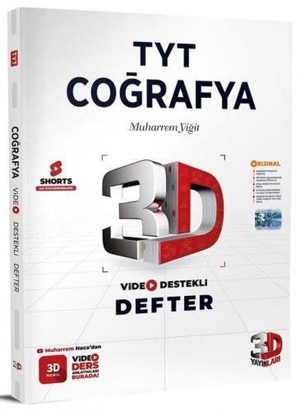 TYT Coğrafya Video Destekli Defter 2024 | 3D Yayınları (İnce Kapak)  - Resim 1