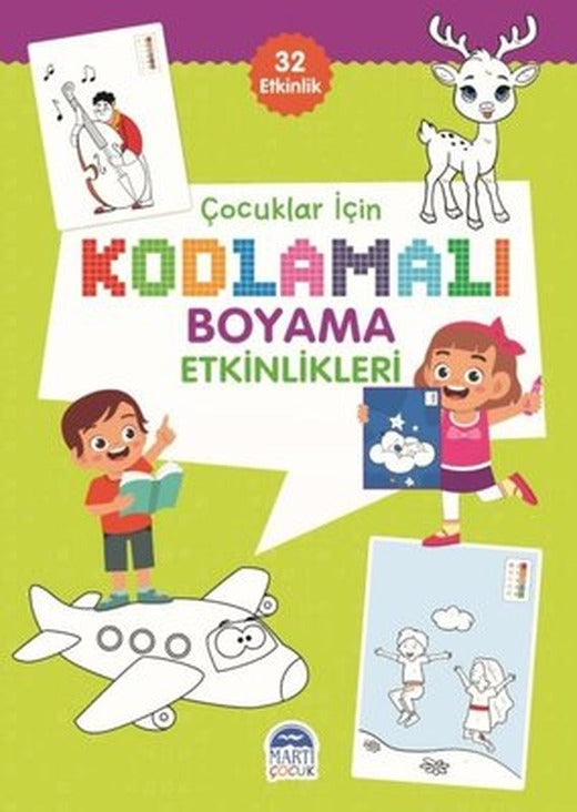 Çocuklar için Kodlama Etkinlikleri - Yeşil 2 - 32 Etkinlik | Martı Yayınları