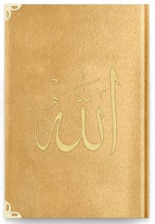 Çanta Boy Kadife Kur'an-ı Kerim (Altın, Nakışlı, Yaldızlı) - 1036 Gold | Hayrat Neşriyat (Ciltli)