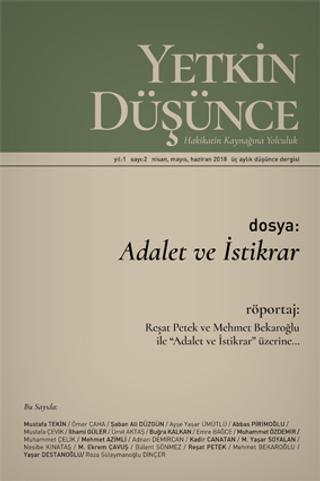 Yetkin Düşünce Dergisi Yıl: 1 Sayı: 2 Nisan, Mayıs, Haziran 2018 | Yetkin Düşünce Dergisi (Ciltsiz)  - Resim 1