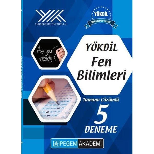 YÖKDİL Fen Bilimleri Tamamı Çözümlü 5 Deneme | Pegem Akademi Yayıncılık (İnce Kapak)