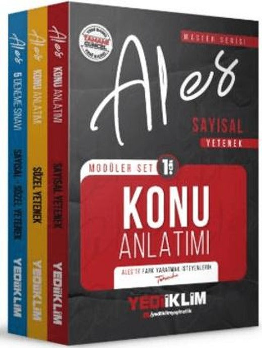 2026 Master Serisi ALES Sayısal-Sözel Yetenek Modüler Set+5 Deneme (3 Kitap) | Yediiklim Yayınları (Ciltsiz)