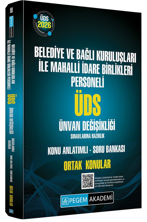 2026 ÜDS Belediye ve Bağlı Kuruluşları İle Mahalli İdare Birlikleri Personeli ÜDS Sınavlarına Hazırlık | Pegem Akademi Yayıncılık (İnce Kapak)