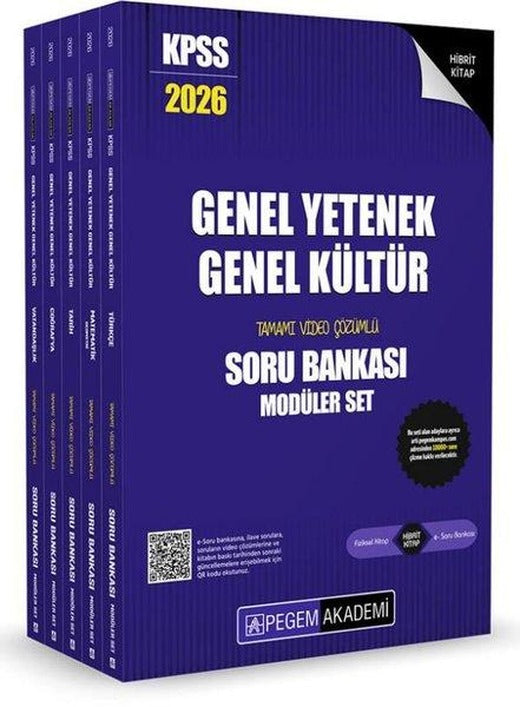 2026 KPSS Genel Yetenek Genel Kültür Tamamı Çözümlü Soru Bankası Seti - 5 Kitap Takım | Pegem Akademi Yayıncılık (İnce Kapak)