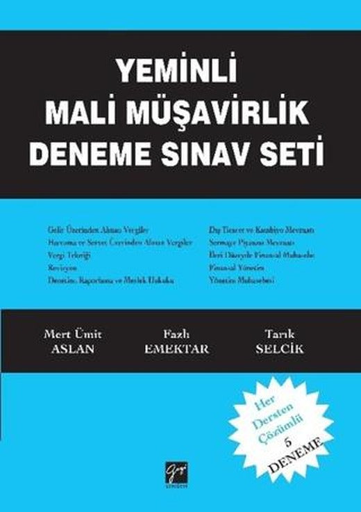 Yeminli Mali Müşavirlik Deneme Sınav Seti | Gazi Kitabevi (Ciltsiz)