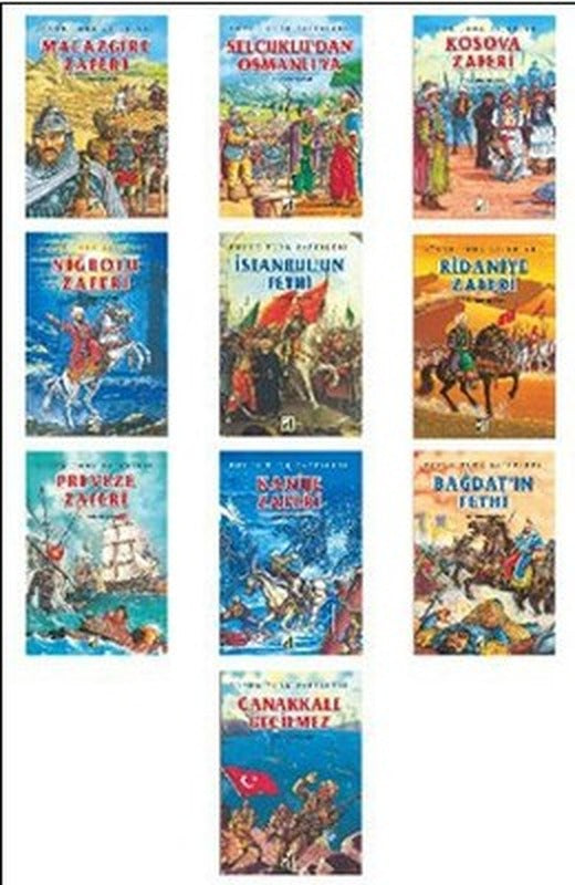Büyük Türk Zaferleri (10 Kitap Takım) | Damla Yayınevi - Büyük Türk Zaferleri Dizisi (İnce Kapak)
