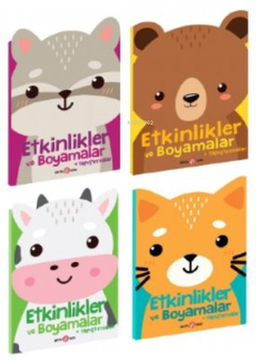 Etkinlikler ve Boyamalar+Yapıştırmalar Seti - 4 Kitap Takım | Beta Kids (İnce Kapak)