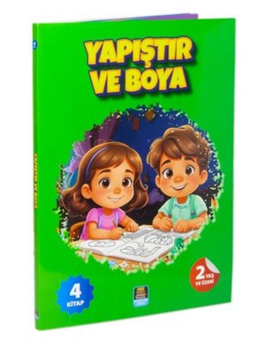 Yapıştır ve Boya Renkli Çıkartmalı İlk Yapıştırmalarım Seti - 4 Kitap Takım - 2 Yaş ve Üzeri | Mercan Okul (İnce Kapak)