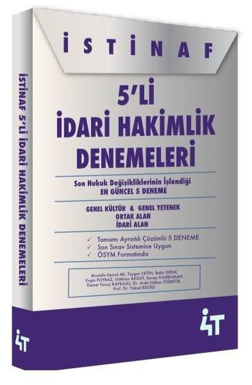İstinaf-5'li İdari Hakimlik Denemeleri | 4T Yayınları (İnce Kapak)