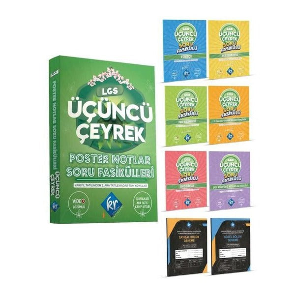 LGS Üçüncü Çeyrek Poster Notlar Soru Fasikülleri | KR Akademi (İnce Kapak)