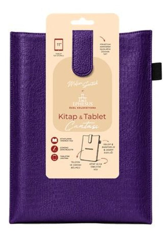 Yeni Nesil Kitap ve Tablet Çantası - Özel Deri Dokulu Mor | Ephesus Yayınları (Ciltsiz)