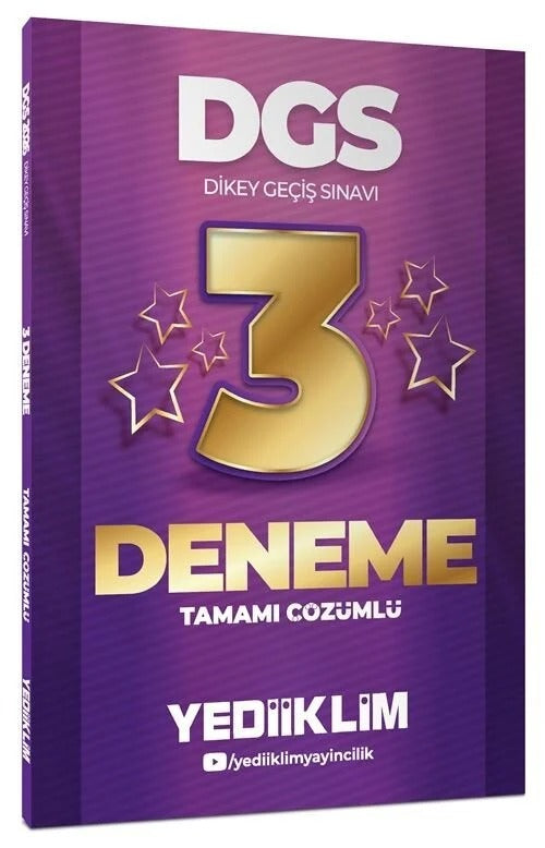 2026 DGS Tamamı Çözümlü 3 Yıldız Deneme | Yediiklim Yayınları (İnce Kapak)