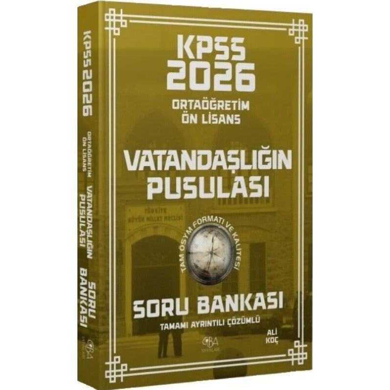 2026 KPSS Lise Ortaöğretim Ön Lisans Vatandaşlık Vatandaşlığın Pusulası Soru Bankası Çözümlü | CBA Yayınları (İnce Kapak)
