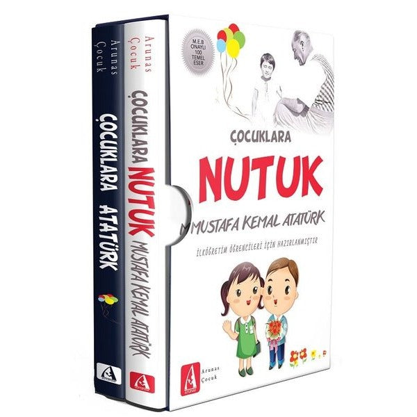 Çocuklar İçin Atatürk Seti - 2 Kitap Takım Kutulu | Arunas Yayıncılık (İnce Kapak)