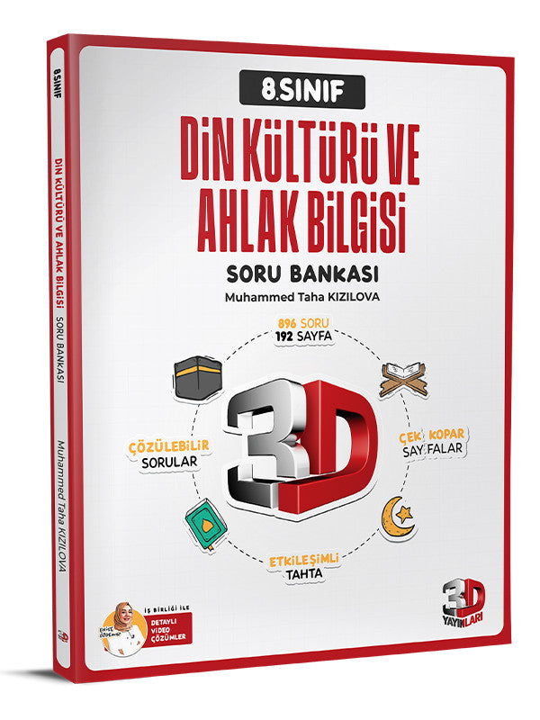 3D 2025 8. Sınıf Lgs Din Kültürü Soru Bankası kitap kapağı