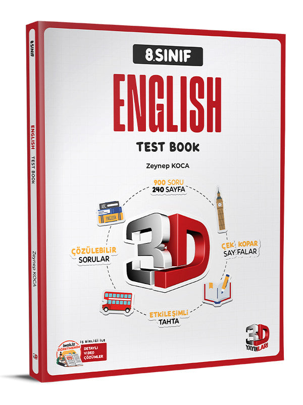 3D 2025 8. Sınıf Lgs İngilizce Soru Bankası kitap kapağı