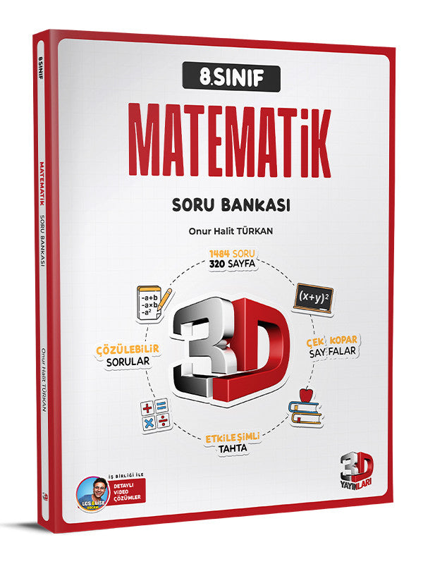 3D 2025 8. Sınıf Lgs Matematik Soru Bankası kitap kapağı